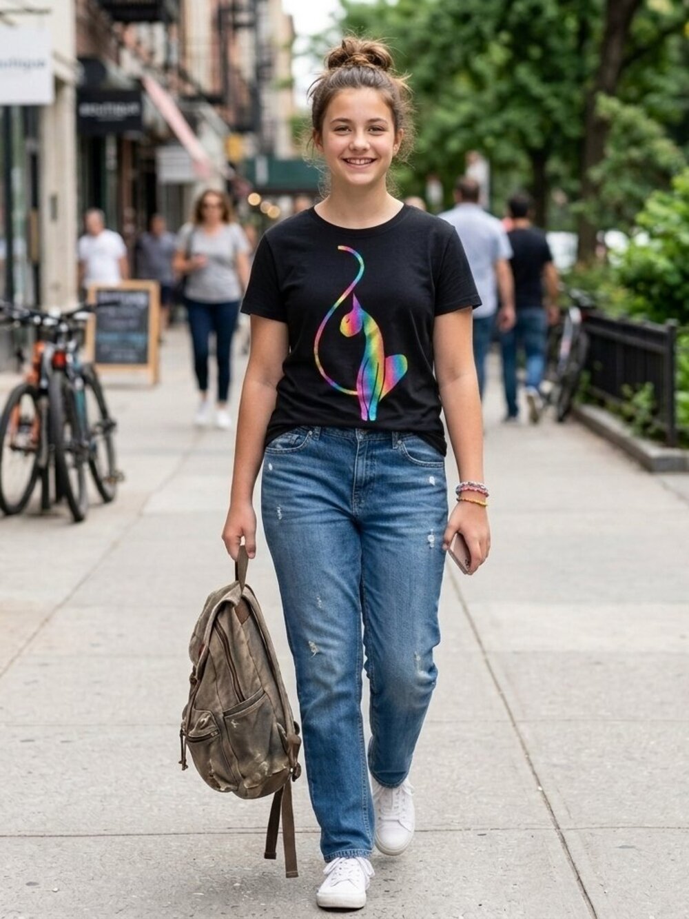 Baby Phat Rainbow Foil Monogram Tee- Plus 2x